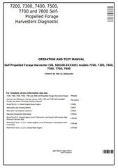 TM4670 - John Deere 7200, 7300, 7400, 7500, 7700, 7800 Self-Propelled Forage Harvesters Diagnostic Manual