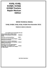 TM609319 - John Deere 6105J, 6140J, 6140JH, 6155J, 6155JH Mexican Edition Tractors Repair Manual