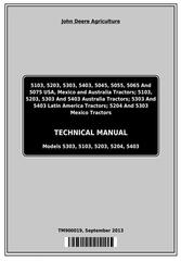 TM900019 - John Deere 5103, 5203, 5303, 5403, 5045, 5055, 5065, 5075, 5204 Tractors Technical Manual