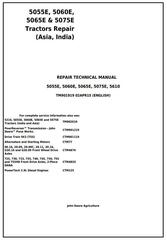 TM901919 - John Deere 5055E, 5060E, 5065E & 5075E (Asia, India) Tractors Service Repair Manual