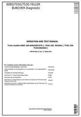 TMF387448 - John Deere TIMBERJACK / 608S, 703G, 753G Feller Buncher Diagnostic & Test Service Manual