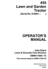 OMM117695F3 - John Deere Lawn and Garden Tractors Operator`s Manual