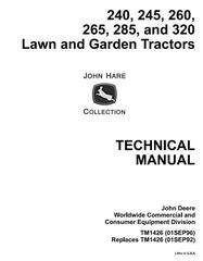 TM1426 - John Deere 240, 245, 260, 265, 285, 320 Lawn and Garden Tractors Technical Service Manual