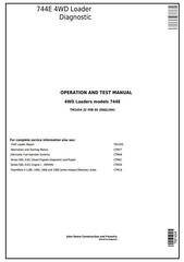 TM1454 - John Deere 4WD Loader 744E Diagnostic, Operation and Test Service Manual