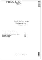 TM1482 - John Deere 643D Wheeled Feller Buncher Service Repair Technical Manual