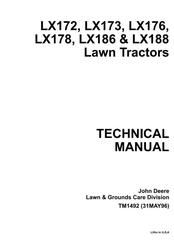 TM1492 - John Deere LX172, LX173, LX176, LX178, LX186, LX188 Riding Lawn Tractors Technical Service Manual