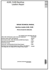 TM1513 - John Deere 410D, 510D Backhoe Loaders Service Repair Technical Manual