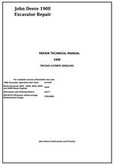 TM1540 - John Deere 190E Excavator Service Repair Technical Manual