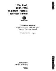 TM1563 - John Deere 2000, 2100, 2200, 2300, 2400 Tractors Technical Service Manual