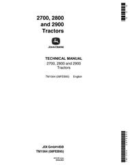 TM1564 - John Deere 2700, 2800, 2900 Tractors All Inclusive Technical Service Manual