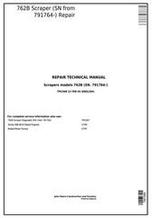 TM1568 - John Deere 762B (SN from 791764-) Scraper Service Repair Technical Manual