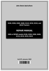 TM1575 - John Deere 8100, 8200, 8300, 8400, 8110, 8210, 8310, 8410 Tractors Service Repair Technical Manual