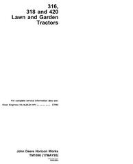 TM1590 - John Deere 316, 318, 420 Lawn and Garden Tractors Diagnostic and Repair Technical Service Manual