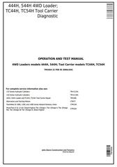 TM1604 - John Deere 444H, 544H 4WD Loader; TC44H, TC54H Tool Carrier Loader Diagnostic Service Manual