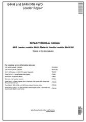 TM1638 - John Deere 644H 4WD Loader and 644H MH Material Handler Service Repair Technical Manual