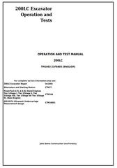 TM1663 - John Deere 200LC Excavator Diagnostic, Operation and Test Service Manual