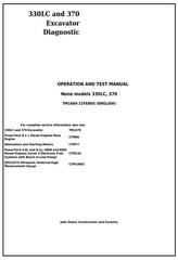 TM1669 - John Deere 330LC and 370 Excavator Diagnostic, Operation and Test Service Manual