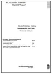 TM1684 - John Deere 643G, 843G Wheeled Feller Buncher (Harvester) Service Repair Technical Manual