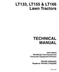 TM1695 - John Deere LT133, LT155, LT166 Riding Lawn Tractors Diagnostic and Repair Technical Service Manual