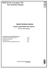 TM1725 - John Deere 862B Series II Scraper (SN. 818323-) Service Repair Technical Manual