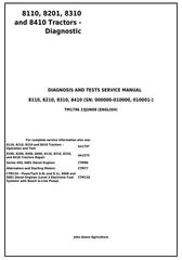 TM1796 - John Deere John  8110, 8210, 8310 and 8410 Tractors Diagnostic and Test Service Manual