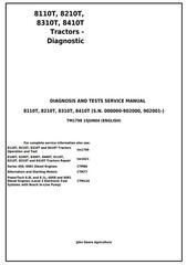 TM1798 - John Deere 8110T, 8210T, 8310T, 8410T Tracks Tractors Diagnostic and Test Service Manual