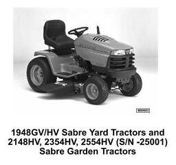 TM1841 - John Deere Sabre 1948GV, 2354HV, 1948HV, 2148HV, 2554HV Yard and Garden Tractors Technical Manual