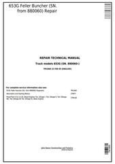 TM1869 - John Deere 653G (SN. from 880060) Tracked Feller Buncher Service Repair Technical Manual