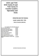 TM2313 - John Deere 655C, 755C incl.Series II Crawler Loaders Diagnostic, Operation and Tests Manual