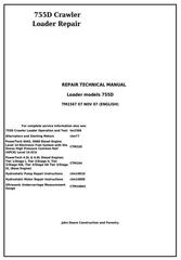 TM2367 - John Deere 755D Crawler Loader Service Repair Technical Manual