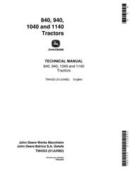 TM4353 - John Deere 840, 940, 1040 & 1140 Tractors Technical Service Manual