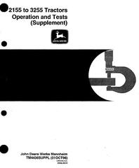 TM4436 - John Deere 2155, 2355, 2355N, 2555, 2755, 2855, 2855N, 2955, 3155 Tractors Diagnosic Manual+Sup