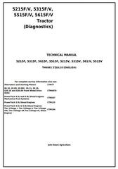 TM4861 - John Deere 5215F, 5315F, 5515F, 5615F, 5215V, 5315V, 5515V, 5615V Tractor Technical Service Manual