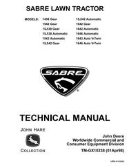 TMGX10238 - John Deere Sabre 1438, 1542, 15542, 1642, 1646 (GS, HS, HV) Lawn Tractors () Technical Manual